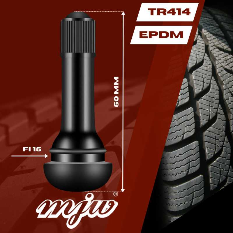 TR414 EPDM schlauchloses Ventil für Autoreifen – 100 Stück | MJW | Piaskraft