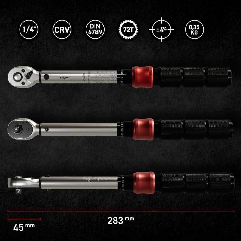 MJW 1/4'' Drehmomentschlüssel – 5–25 Nm, 72T | Piaskraft