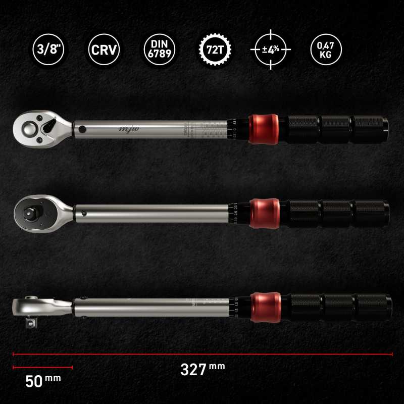 MJW 3/8'' Drehmomentschlüssel – 10–110 Nm, 72T | Piaskraft