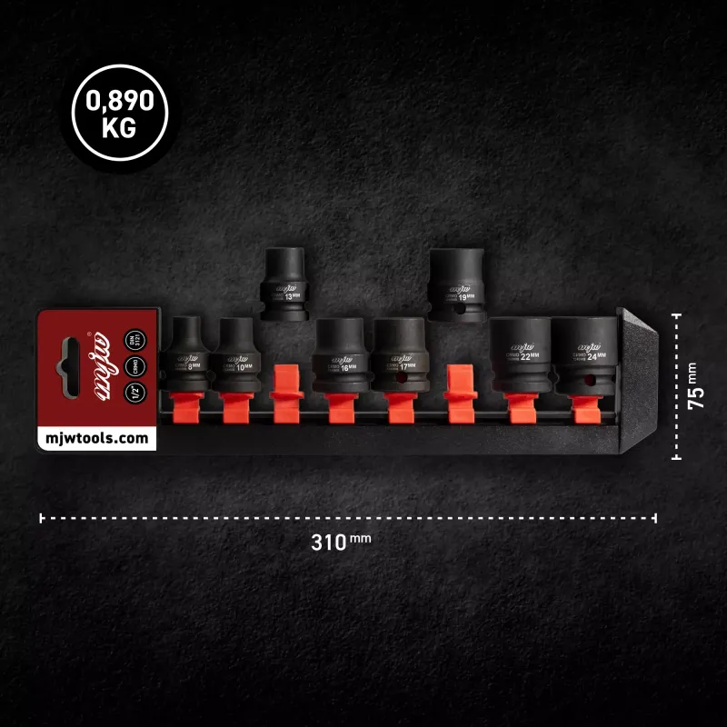 MJW 1/2″ Steckschlüsselsatz 8–24 mm (8-tlg.) – CrMo | Piaskraft