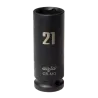 MJW Schlagaufsatz lang 1/2" 21 mm schwarz stark – 6-Kant Stecknuss für Schlagschrauber | Piaskraft