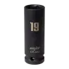 MJW 1/2" 6-Kant Schlagaufsatz lang 19 mm schwarz – Stecknuss für Schlagschrauber | Piaskraft