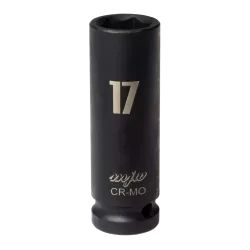MJW Schlagaufsatz lang 1/2" 21 mm schwarz stark – 6-Kant Stecknuss für Schlagschrauber | Piaskraft