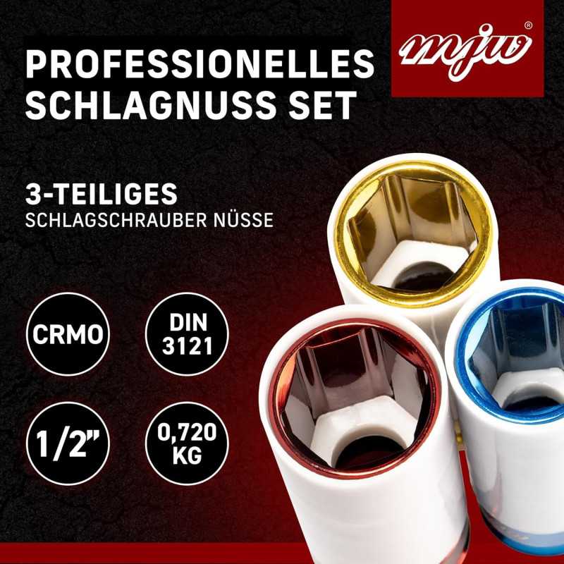 MJW Schlagschrauber Nüsse 1/2″ Set 17–21 mm | CrMo