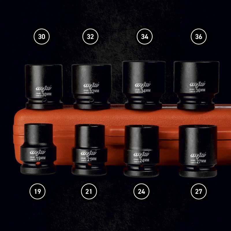 MJW 3/4'' Steckschlüsselsatz 8-tlg. 19–36 mm CrMo | Piaskraft